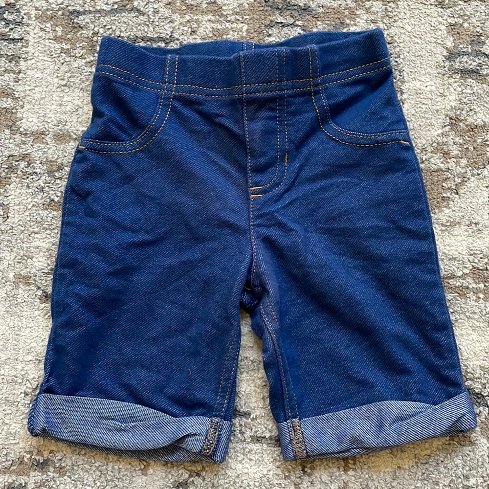 Jean print biker shorts